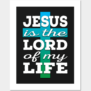 Jesus is Lord (white and blue/green) Posters and Art